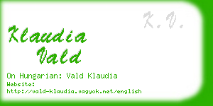klaudia vald business card